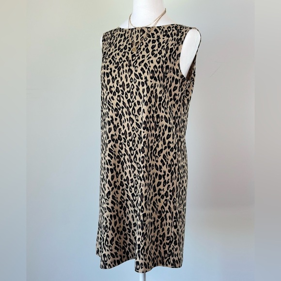 Vintage Leopard Print Boat Neck T-shirt Tank Dress - Picture 5 of 12